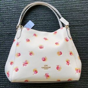 Coach Hallie Shoulder Bag With Pop Floral Print